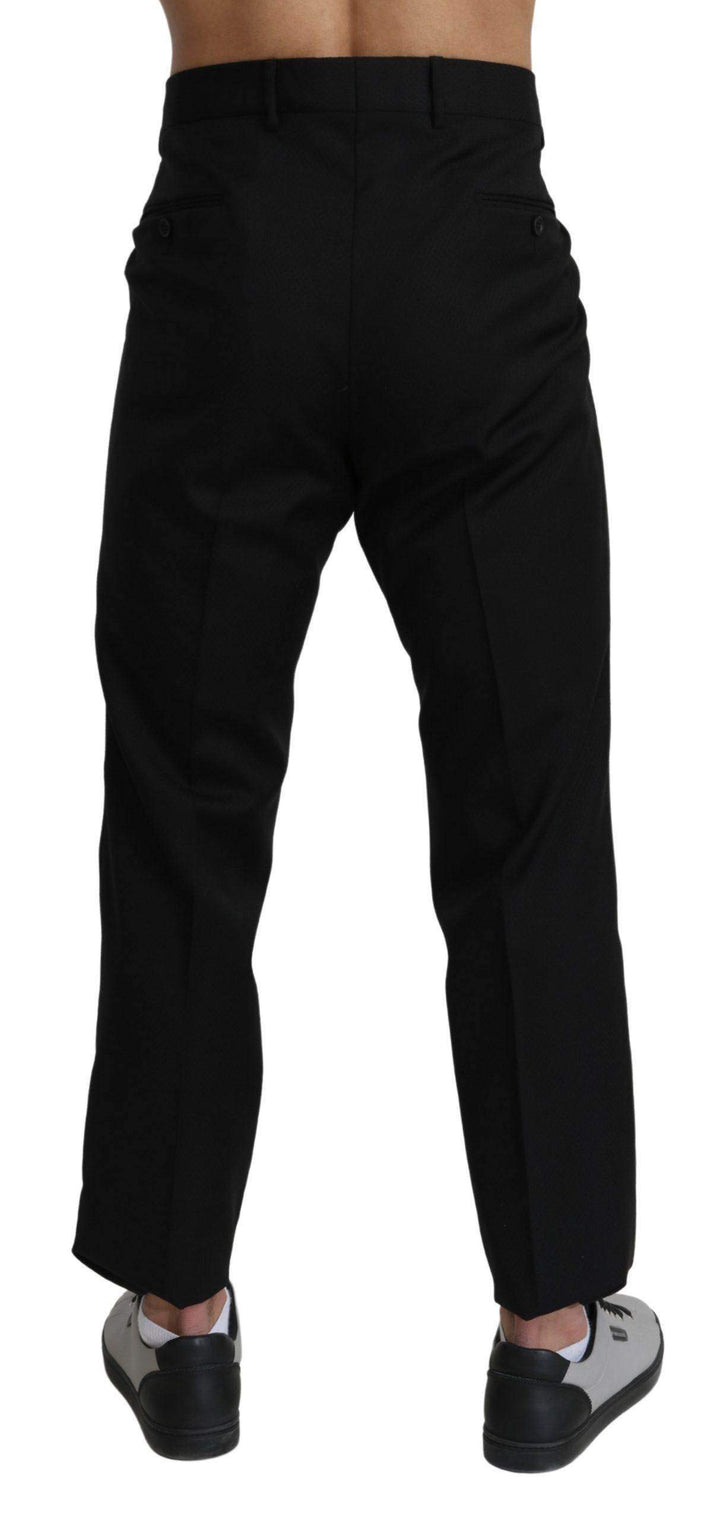 Dolce & Gabbana  Black Cotton Wool Formal Dress Pants #men, Black, Brand_Dolce & Gabbana, Catch, Dolce & Gabbana, feed-agegroup-adult, feed-color-black, feed-gender-male, feed-size-IT56 | XL, Gender_Men, IT56 | XL, Jeans & Pants - Men - Clothing, Kogan, Men - New Arrivals at SEYMAYKA