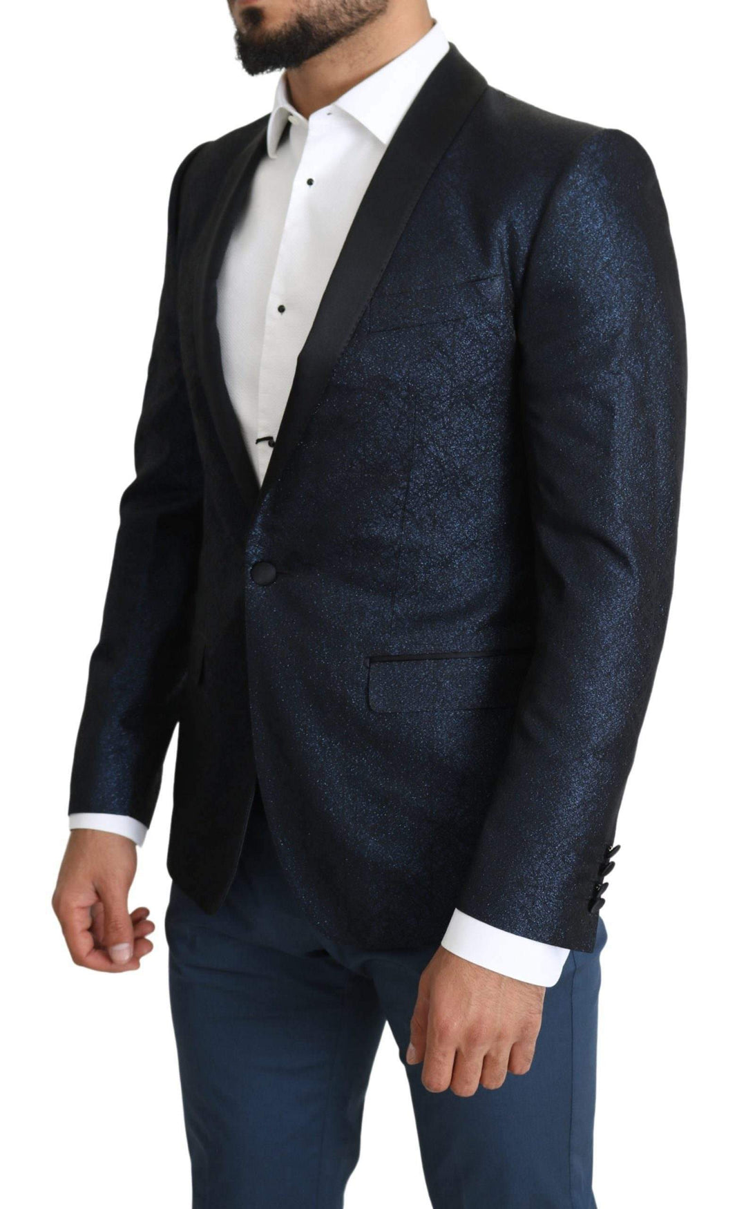 Dolce & Gabbana Blue Slim Fit Jacket Coat MARTINI  Blazer #men, Blazers - Men - Clothing, Blue, Brand_Dolce & Gabbana, Dolce & Gabbana, feed-agegroup-adult, feed-color-blue, feed-gender-male, feed-size-IT46 | S, Gender_Men, IT46 | S, Men - New Arrivals at SEYMAYKA