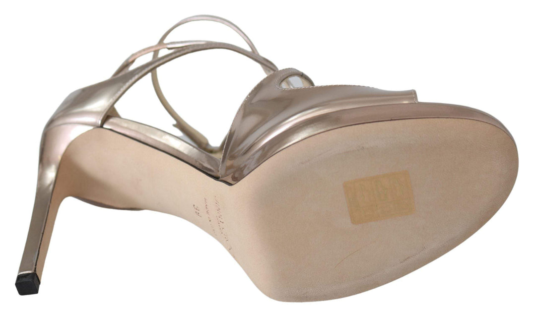 Jimmy Choo Ballet Pink Leather Lance Sandals Pumps Bronze, EU39.5/US9.5, EU40/US10, EU41/US11, feed-1, Jimmy Choo, Pumps - Women - Shoes, Sandals - Women - Shoes, Shoes - New Arrivals, Women - New Arrivals at SEYMAYKA