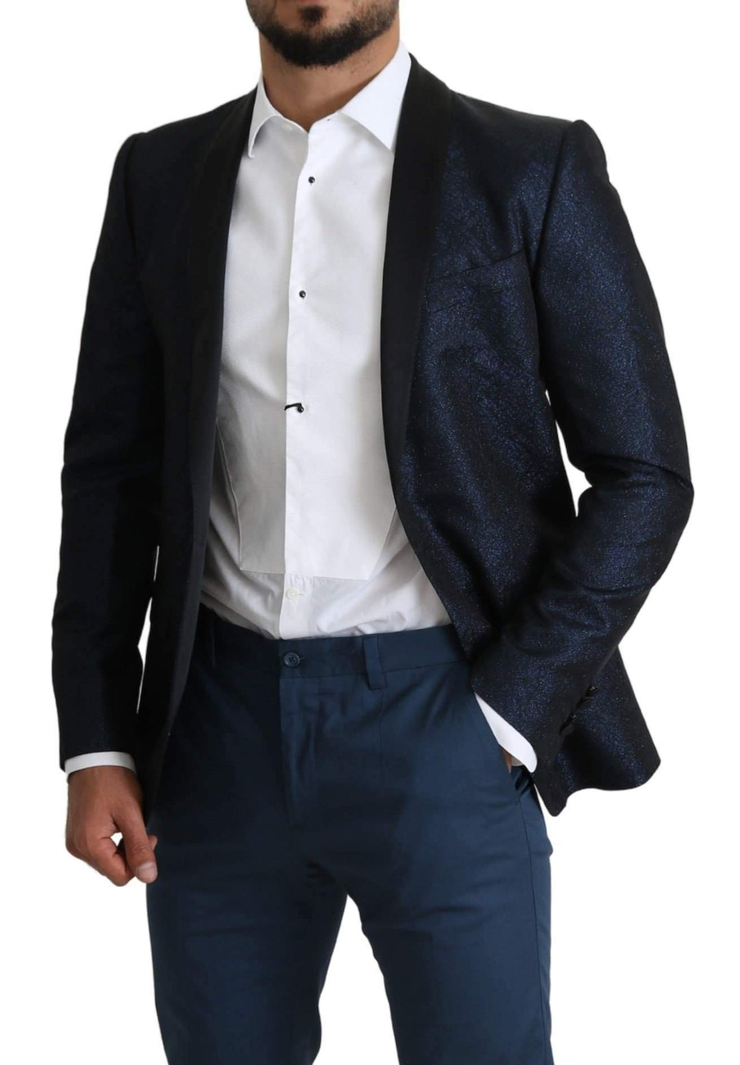 Dolce & Gabbana Blue Slim Fit Jacket Coat MARTINI  Blazer #men, Blazers - Men - Clothing, Blue, Brand_Dolce & Gabbana, Dolce & Gabbana, feed-agegroup-adult, feed-color-blue, feed-gender-male, feed-size-IT46 | S, Gender_Men, IT46 | S, Men - New Arrivals at SEYMAYKA