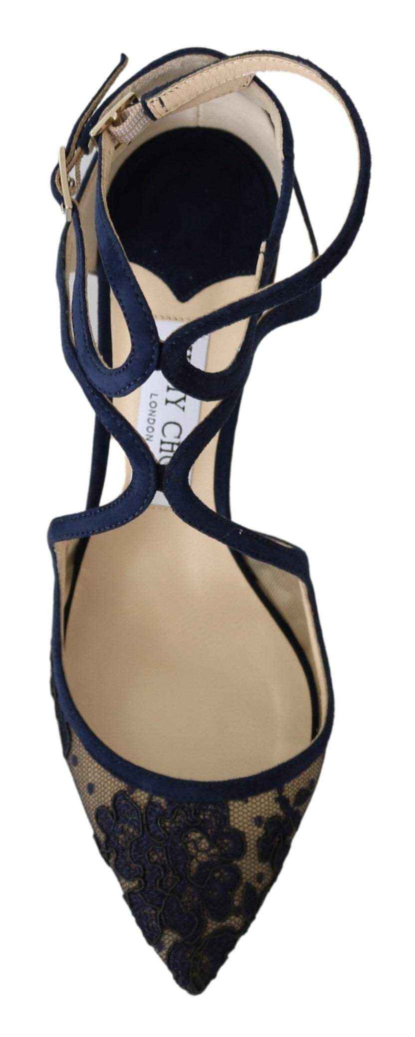 Jimmy Choo Navy Blue Lancer 85 Sandals Pumps Black, EU36.5/US6.5, EU38.5/US8.5, feed-1, Jimmy Choo, Pumps - Women - Shoes, Sandals - Women - Shoes, Shoes - New Arrivals, Women - New Arrivals at SEYMAYKA