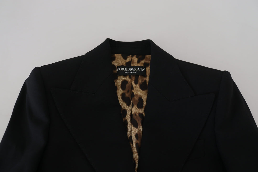 Dolce & Gabbana Black Single Breasted Fit Blazer Wool Jacket