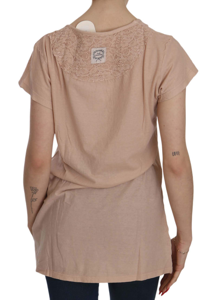 PINK MEMORIES  Cream Lace Short Sleeve Shirt Top Cotton Blouse #women, Catch, feed-agegroup-adult, feed-color-pink, feed-gender-female, feed-size-IT42|M, feed-size-IT44|L, Gender_Women, IT42|M, IT44|L, Kogan, Pink, PINK MEMORIES, Tops & T-Shirts - Women - Clothing, Women - New Arrivals at SEYMAYKA