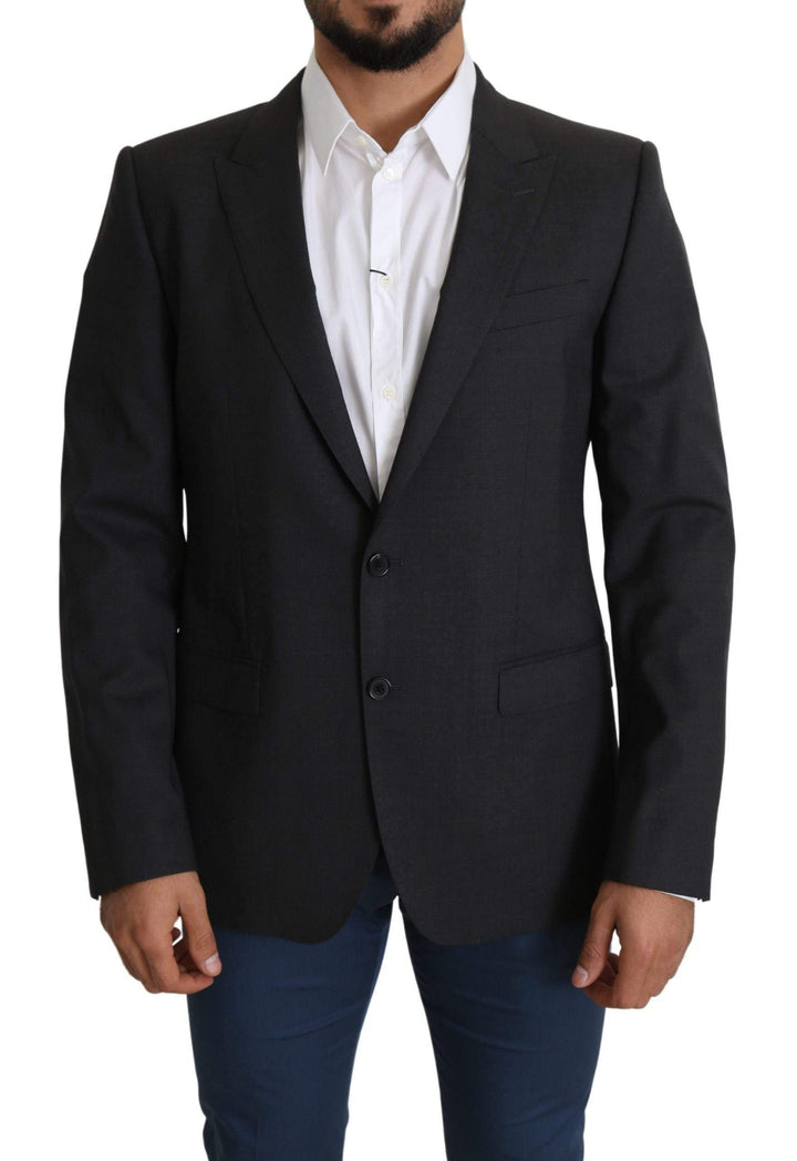 Dolce & Gabbana Gray Wool Single Breasted Coat Blazer #men, Blazers - Men - Clothing, Brand_Dolce & Gabbana, Dolce & Gabbana, feed-agegroup-adult, feed-color-gray, feed-gender-male, feed-size-IT52 | XL, Gender_Men, Gray, IT52 | XL, Men - New Arrivals at SEYMAYKA