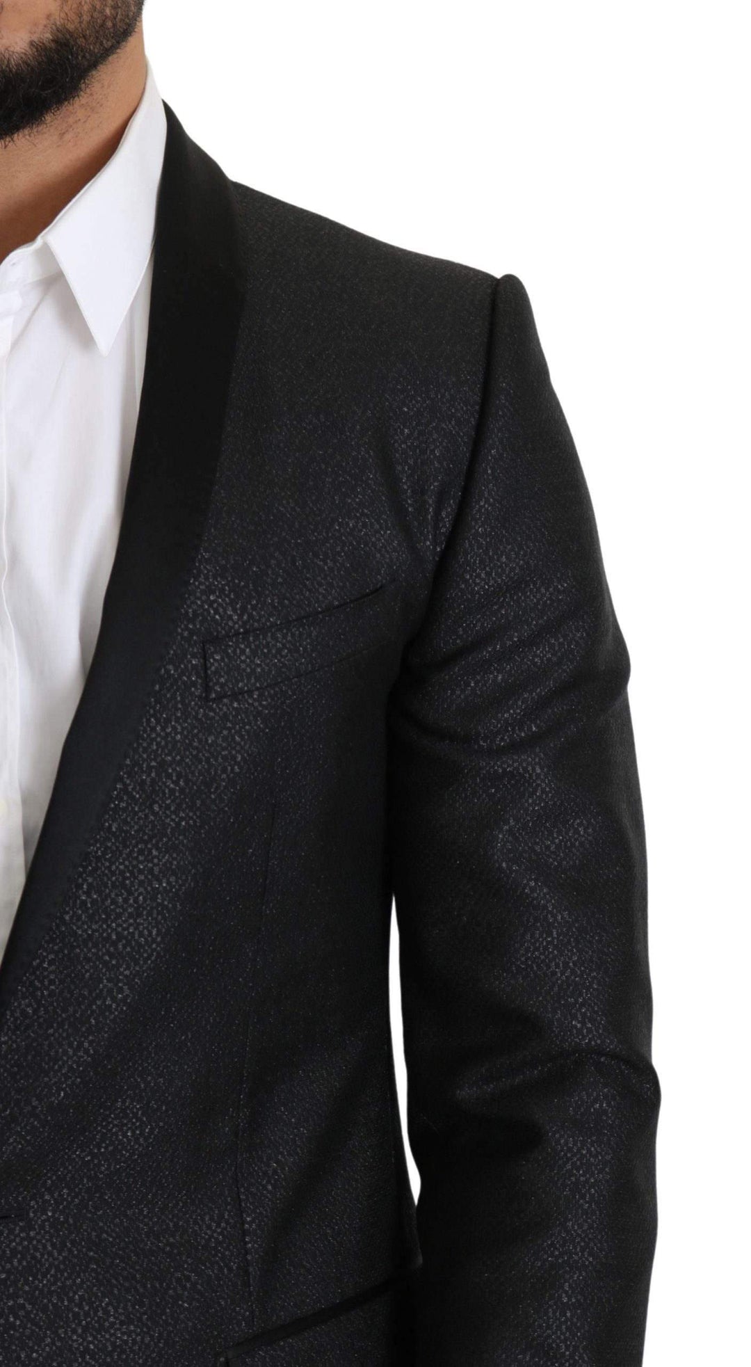 Dolce & Gabbana Black Jacquard Single Breasted GOLD Blazer #men, Black, Blazers - Men - Clothing, Brand_Dolce & Gabbana, Dolce & Gabbana, feed-agegroup-adult, feed-color-black, feed-gender-male, feed-size-IT50 | L, Gender_Men, IT50 | L, Men - New Arrivals at SEYMAYKA