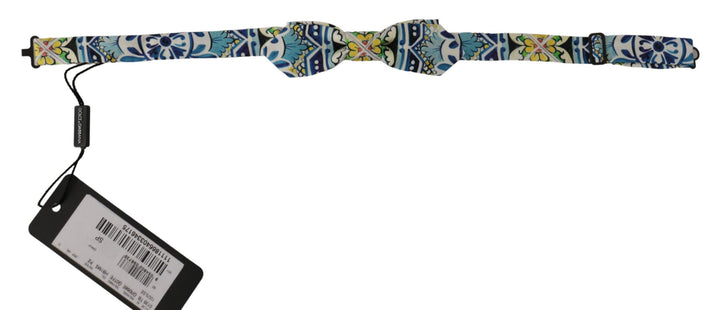 Dolce & Gabbana Multicolor Majolica Print Adjustable Papillon Bow Tie