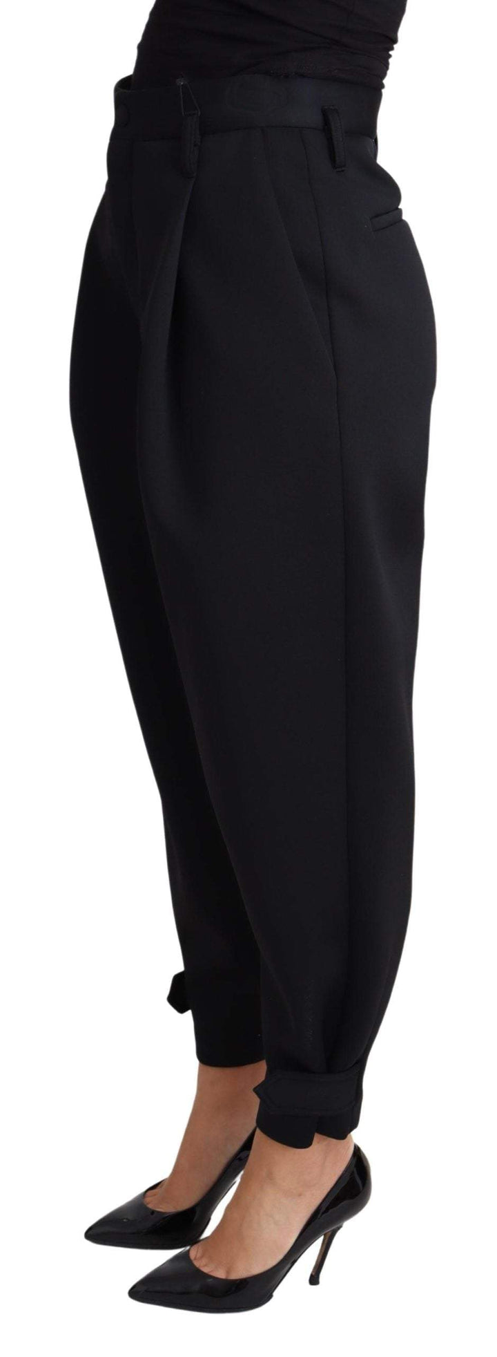 Dolce & Gabbana Black Cropped Dress High Waist Polyester Pants #women, Black, Dolce & Gabbana, feed-agegroup-adult, feed-color-Black, feed-gender-female, IT40|S, Jeans & Pants - Women - Clothing, Women - New Arrivals at SEYMAYKA