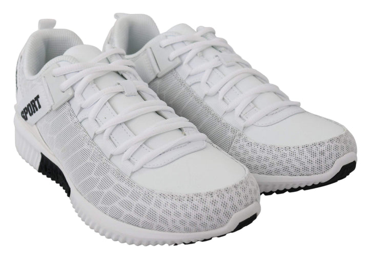 Plein Sport White Polyester Adrian Sneakers #men, EU40/US7, EU41/US8, EU42/US9, feed-1, Plein Sport, Shoes - New Arrivals, Sneakers - Men - Shoes, White at SEYMAYKA