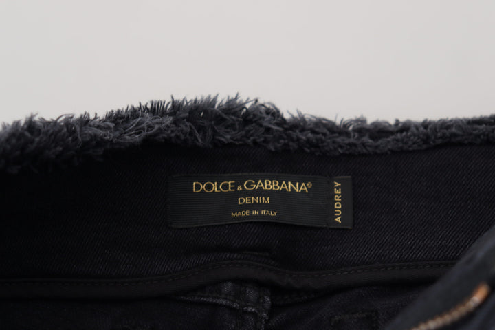 Dolce & Gabbana Black Cotton Skinny High Waist Denim Jeans