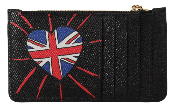 Dolce & Gabbana Black Leather #DGLovesLondon  Cardholder Coin Case  Wallet