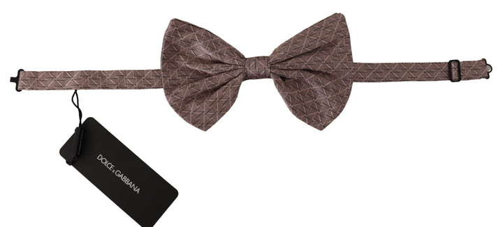 Dolce & Gabbana Gray Fantasy Print Adjustable Neck Papillon Bow Tie