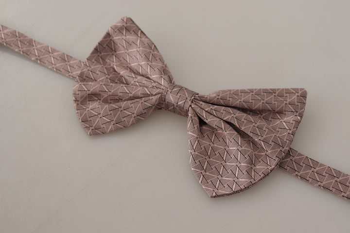 Dolce & Gabbana Gray Fantasy Print Adjustable Neck Papillon Bow Tie