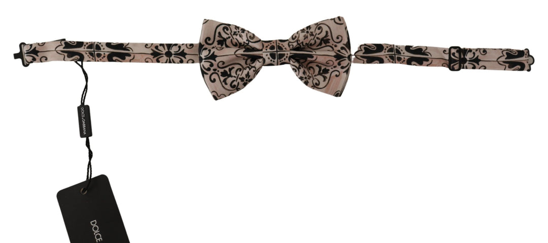 Dolce & Gabbana Multicolor Pattern 100% Silk Neck Papillon Bow Tie