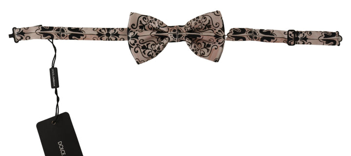 Dolce & Gabbana Multicolor Pattern 100% Silk Neck Papillon Bow Tie