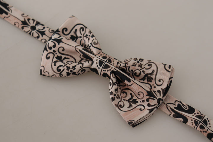 Dolce & Gabbana Multicolor Pattern 100% Silk Neck Papillon Bow Tie