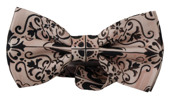 Dolce & Gabbana Multicolor Pattern 100% Silk Neck Papillon Bow Tie