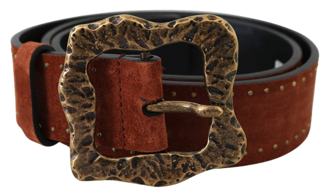 Dolce & Gabbana Brown Suede Leather Studded Baroque Belt #men, 90 cm / 36 Inches, Accessories - New Arrivals, Belts - Men - Accessories, Brand_Dolce & Gabbana, Brown, Dolce & Gabbana, feed-agegroup-adult, feed-color-brown, feed-gender-male, feed-size- 36 Inches, Gender_Men at SEYMAYKA