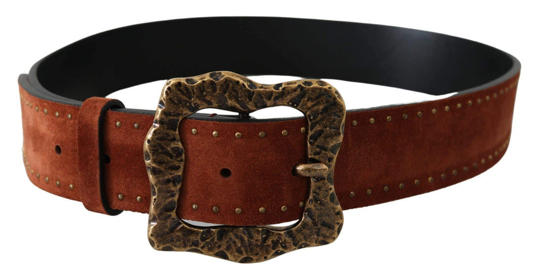 Dolce & Gabbana Brown Suede Leather Studded Baroque Belt #men, 90 cm / 36 Inches, Accessories - New Arrivals, Belts - Men - Accessories, Brand_Dolce & Gabbana, Brown, Dolce & Gabbana, feed-agegroup-adult, feed-color-brown, feed-gender-male, feed-size- 36 Inches, Gender_Men at SEYMAYKA