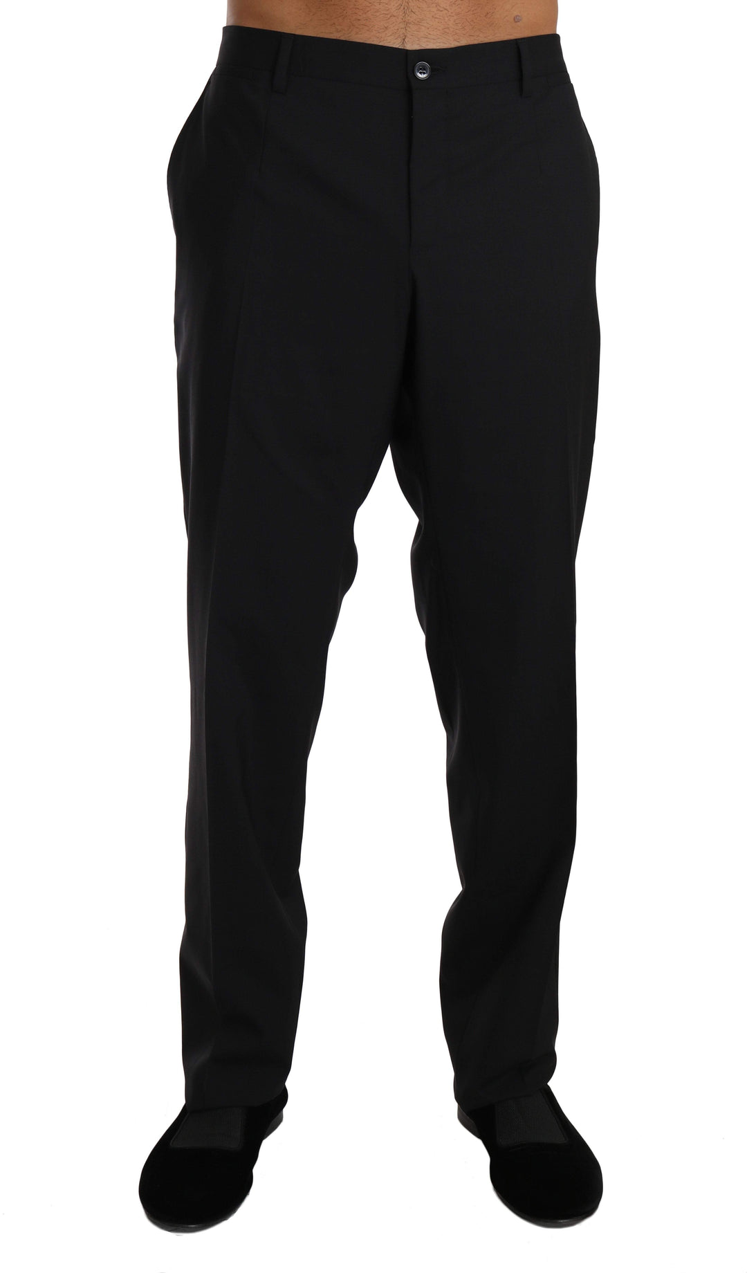 Dolce & Gabbana  Black Wool Stretch Formal Trousers #men, Black, Brand_Dolce & Gabbana, Catch, Dolce & Gabbana, feed-agegroup-adult, feed-color-black, feed-gender-male, feed-size-IT54 | XXL, Gender_Men, IT54 | XXL, Jeans & Pants - Men - Clothing, Kogan, Men - New Arrivals at SEYMAYKA