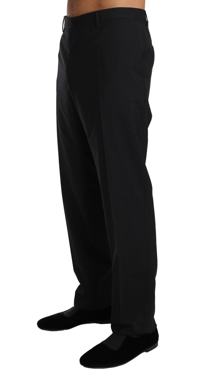 Dolce & Gabbana  Black Wool Stretch Formal Trousers #men, Black, Brand_Dolce & Gabbana, Catch, Dolce & Gabbana, feed-agegroup-adult, feed-color-black, feed-gender-male, feed-size-IT54 | XXL, Gender_Men, IT54 | XXL, Jeans & Pants - Men - Clothing, Kogan, Men - New Arrivals at SEYMAYKA