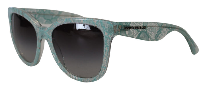 Dolce & Gabbana Blue Lace Acetate Crystal Round DG4190 Sunglasses