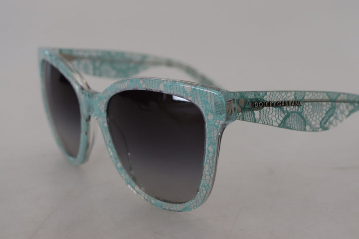 Dolce & Gabbana Blue Lace Acetate Crystal Round DG4190 Sunglasses