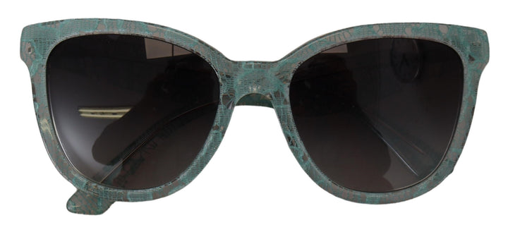 Dolce & Gabbana Blue Lace Acetate Crystal Round DG4190 Sunglasses