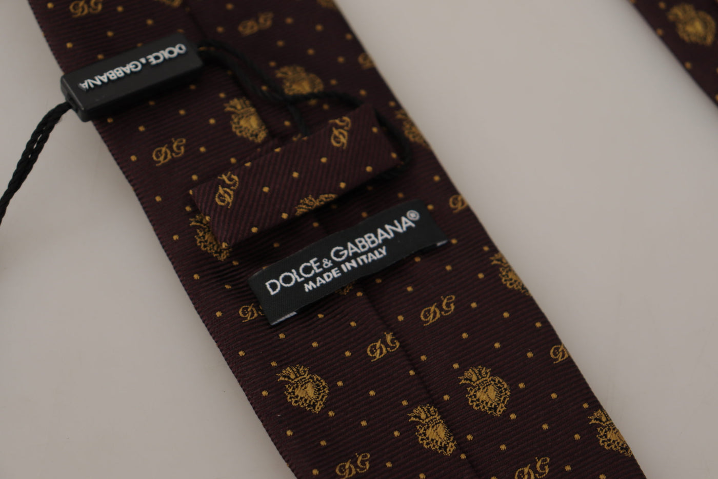 Dolce & Gabbana Black Heart DG Logo Adjustable Tie