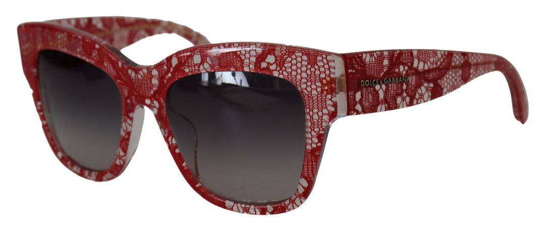 Dolce & Gabbana Red Lace Acetate Rectangle Shades  DG4231F  Sunglasses