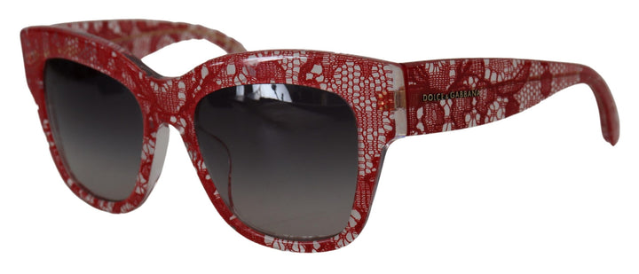 Dolce & Gabbana Red Lace Acetate Rectangle Shades  DG4231F  Sunglasses