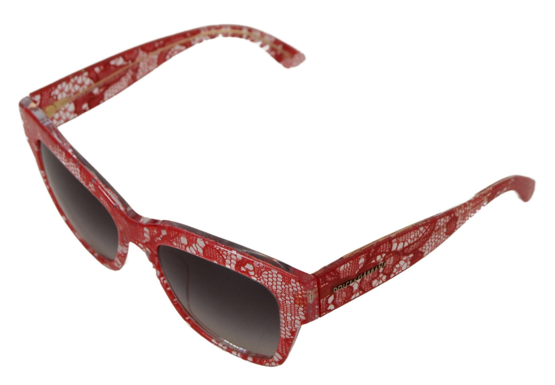 Dolce & Gabbana Red Lace Acetate Rectangle Shades  DG4231F  Sunglasses