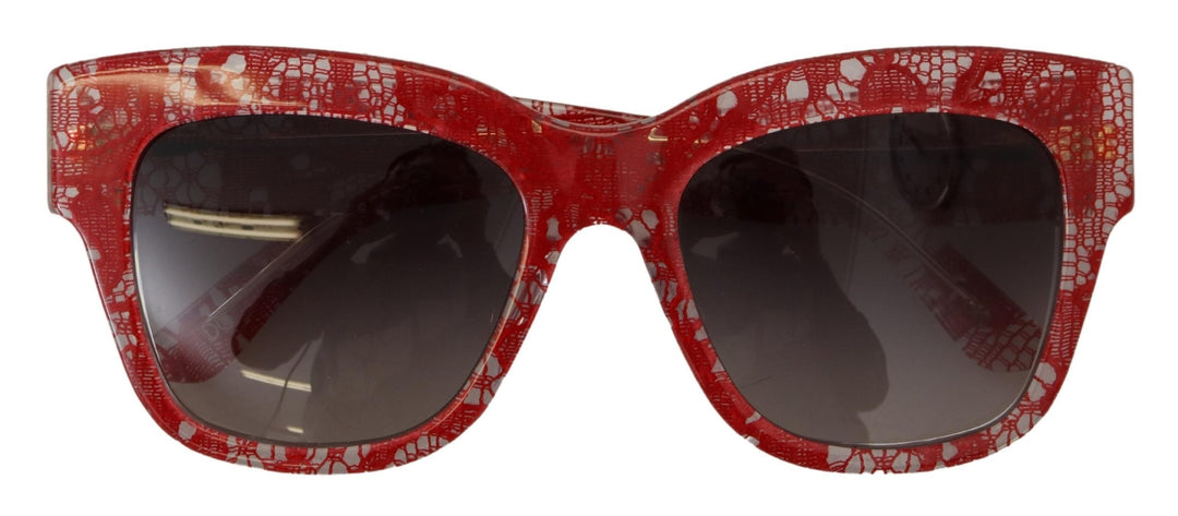 Dolce & Gabbana Red Lace Acetate Rectangle Shades  DG4231F  Sunglasses