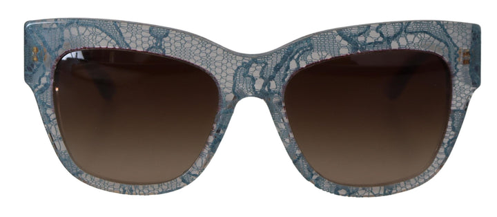 Dolce & Gabbana Blue Lace Acetate Rectangle DG4231 Shades Sunglasses