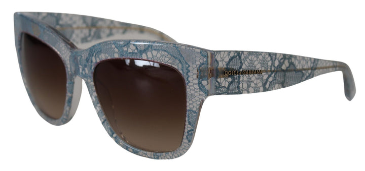 Dolce & Gabbana Blue Lace Acetate Rectangle DG4231 Shades Sunglasses