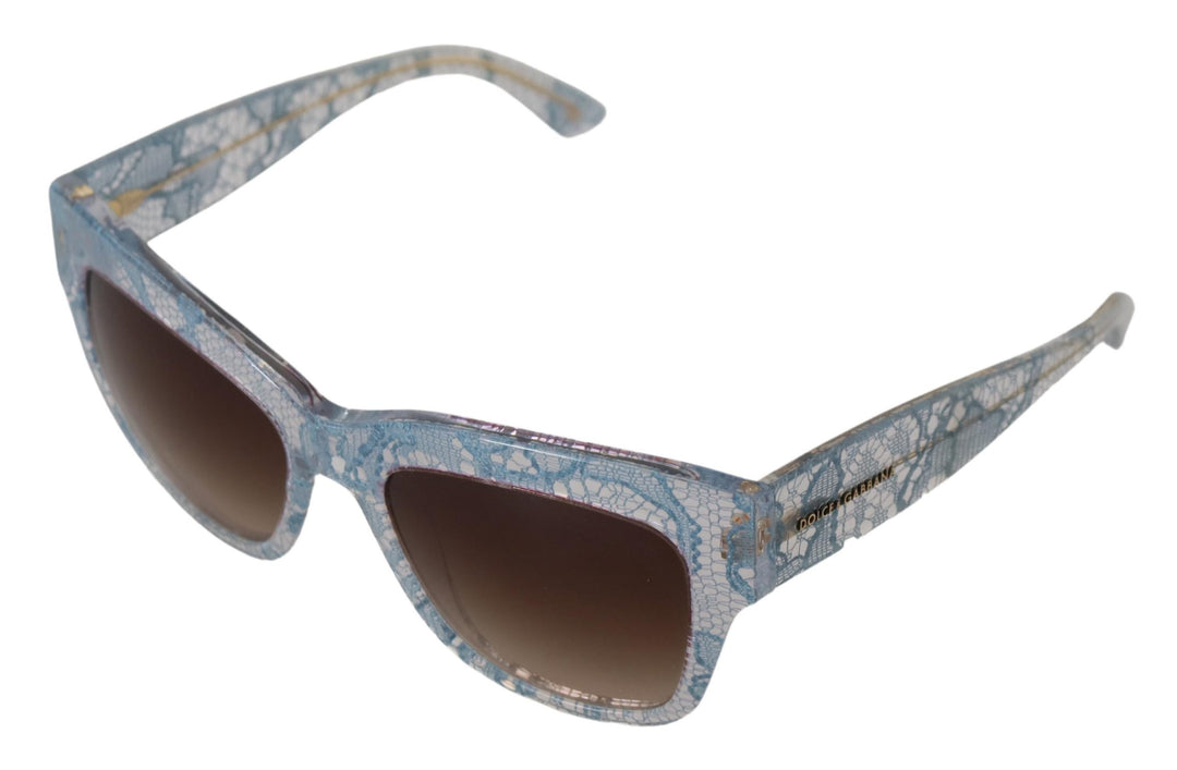 Dolce & Gabbana Blue Lace Acetate Rectangle DG4231 Shades Sunglasses