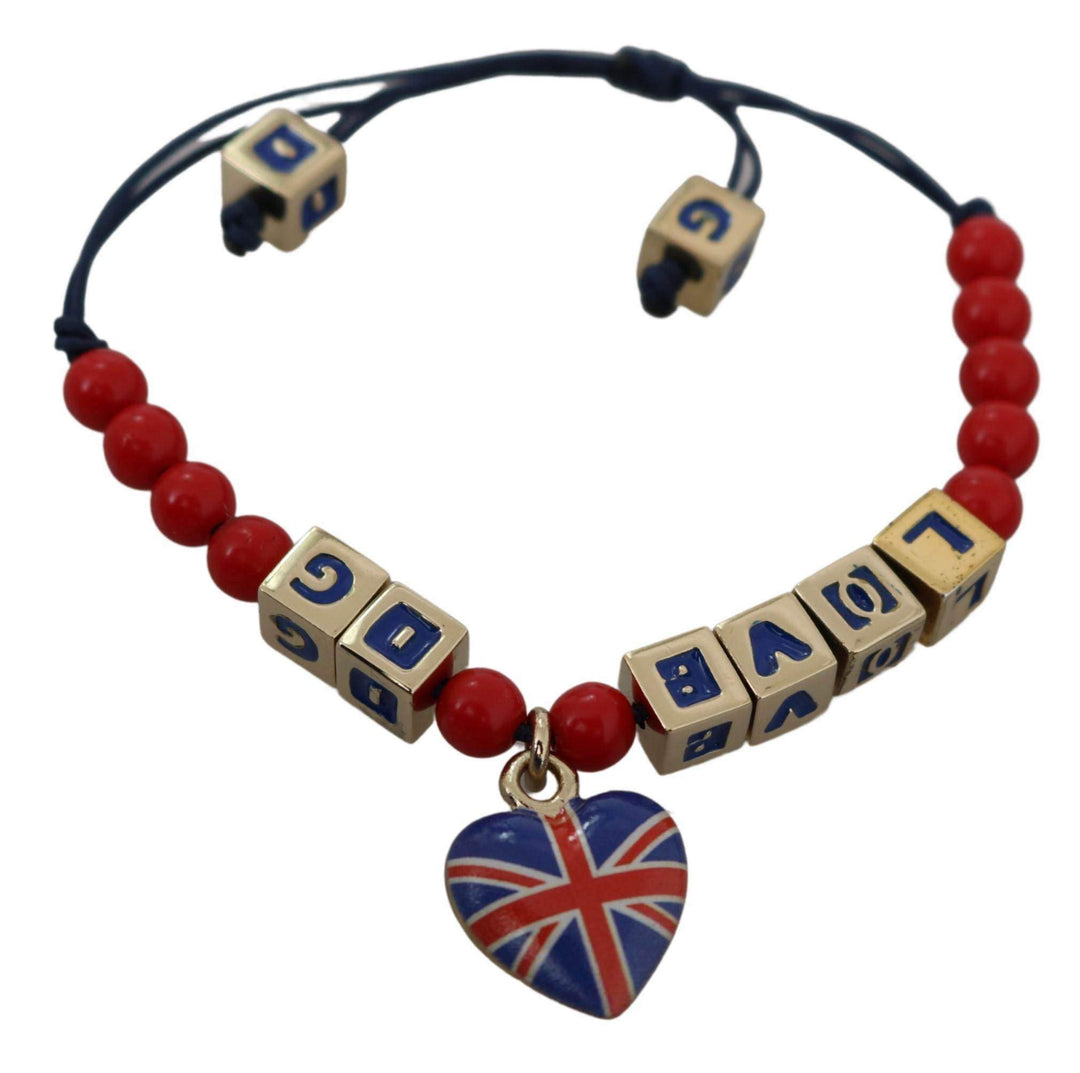 Dolce & Gabbana  Red Blue Beaded DG LOVES LONDON Flag Branded Bracelet #women, Accessories - New Arrivals, Bracelets - Women - Jewelry, Brand_Dolce & Gabbana, Catch, Dolce & Gabbana, feed-agegroup-adult, feed-color-red, feed-gender-female, feed-size-OS, Gender_Women, Kogan, Red at SEYMAYKA