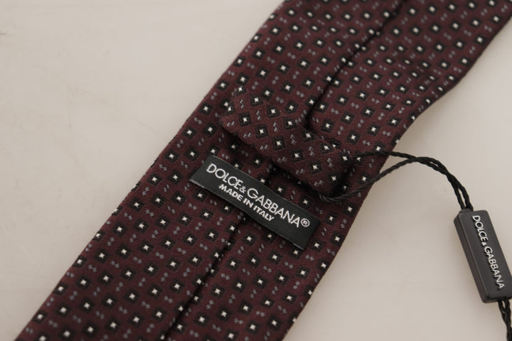 Dolce & Gabbana Black Square Geometric pattern Necktie Accessory