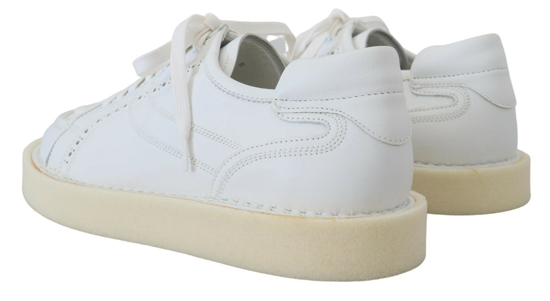 White Leather Low Top Oxford Sneakers Casual Shoes