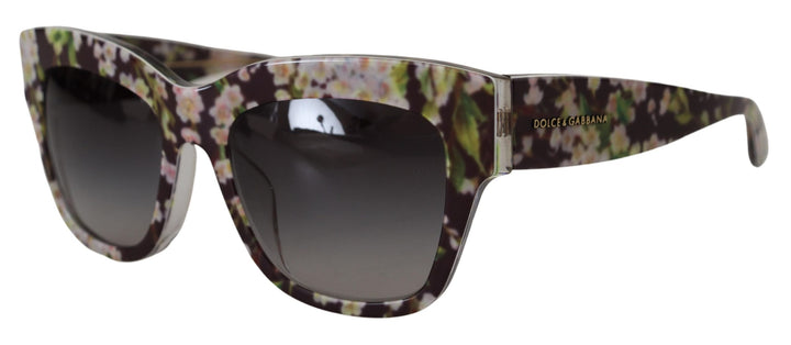 Dolce & Gabbana Black Floral Acetate Rectangle Shades DG4231F Sunglasses