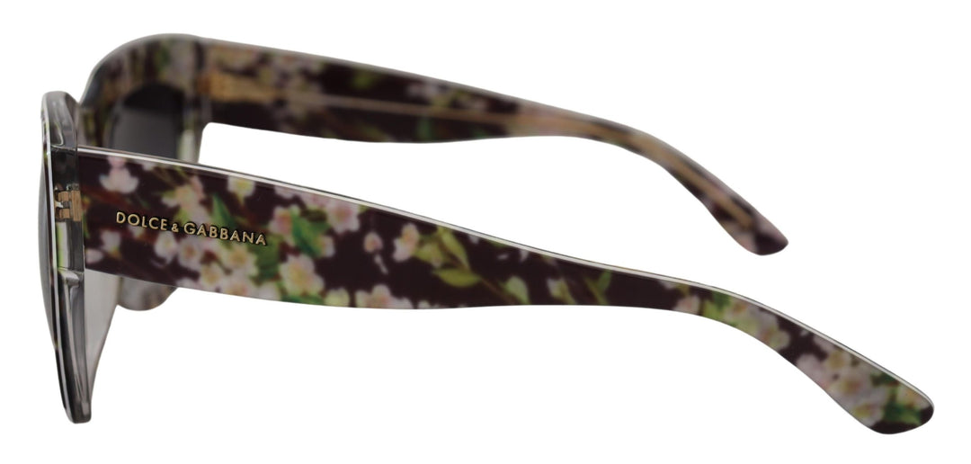 Dolce & Gabbana Black Floral Acetate Rectangle Shades DG4231F Sunglasses