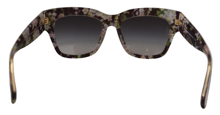 Dolce & Gabbana Black Floral Acetate Rectangle Shades DG4231F Sunglasses