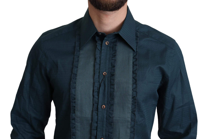 Dolce & Gabbana Blue Placket Cotton Dress Formal Shirt #men, Blue, Dolce & Gabbana, feed-agegroup-adult, feed-color-Blue, feed-gender-male, IT39 | S, IT42 | XL, IT43 | XL, Shirts - Men - Clothing at SEYMAYKA