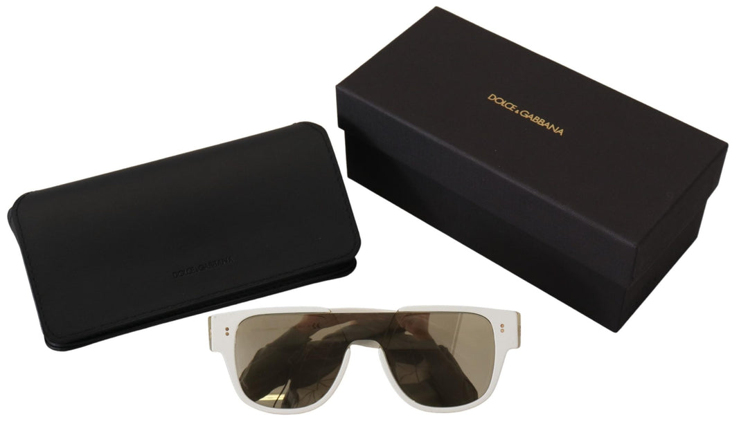 Dolce & Gabbana White Acetate Full Rim Frame Shades DG4356F Sunglasses