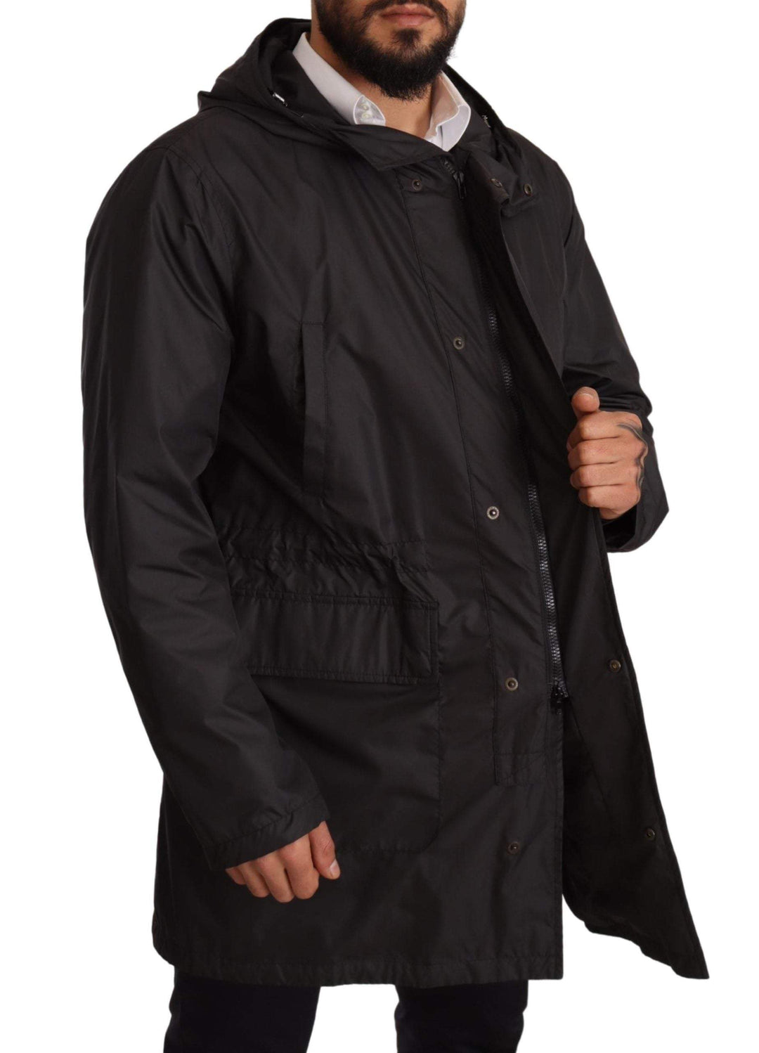 Dolce & Gabbana Black Hooded Mens Trench Coat Jacket #men, Black, Dolce & Gabbana, feed-agegroup-adult, feed-color-Black, feed-gender-male, IT44 | XS, IT46 | S, IT48 | M, IT50 | L, IT54 | XL, Jackets - Men - Clothing at SEYMAYKA