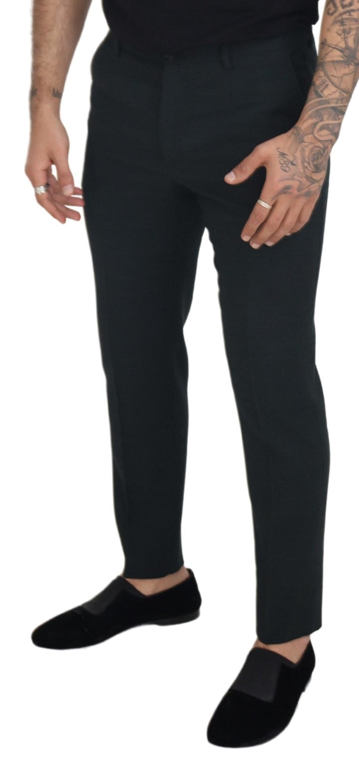 Dolce & Gabbana Blue Wool Slim Fit Formal Pants