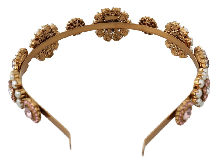 Dolce & Gabbana  Gold Tiara Crystal Floral Pearl Headband Logo Diadem #women, Accessories - New Arrivals, Brand_Dolce & Gabbana, Catch, Dolce & Gabbana, feed-agegroup-adult, feed-color-gold, feed-gender-female, feed-size-OS, Gender_Women, Gold, Headbands - Women - Accessories, Kogan at SEYMAYKA