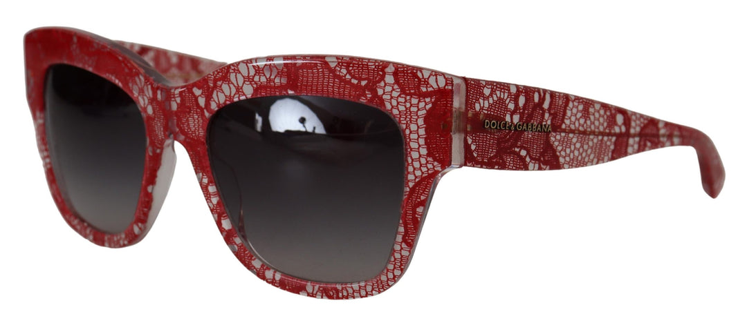 Dolce & Gabbana Red Lace Acetate Rectangle Shades DG4231Sunglasses