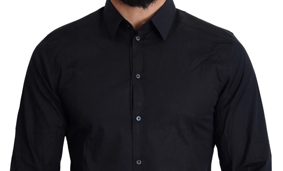 Dolce & Gabbana Black Cotton Formal GOLD Dress Shirt #men, Black, Brand_Dolce & Gabbana, Dolce & Gabbana, feed-agegroup-adult, feed-color-black, feed-gender-male, feed-size-IT38 | XS, feed-size-IT40 | M, Gender_Men, IT38 | XS, IT40 | M, Men - New Arrivals, Shirts - Men - Clothing at SEYMAYKA