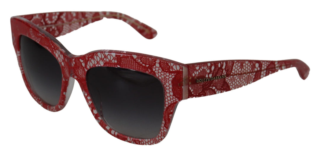 Dolce & Gabbana Red Lace Acetate Rectangle Shades DG4231Sunglasses