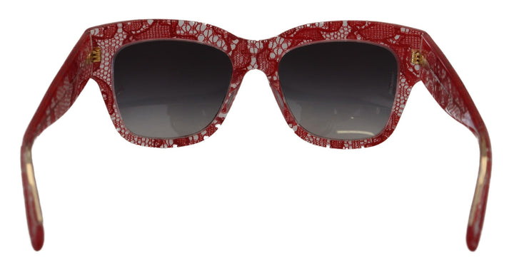 Dolce & Gabbana Red Lace Acetate Rectangle Shades DG4231Sunglasses